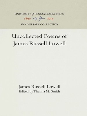 cover image of Uncollected Poems of James Russell Lowell